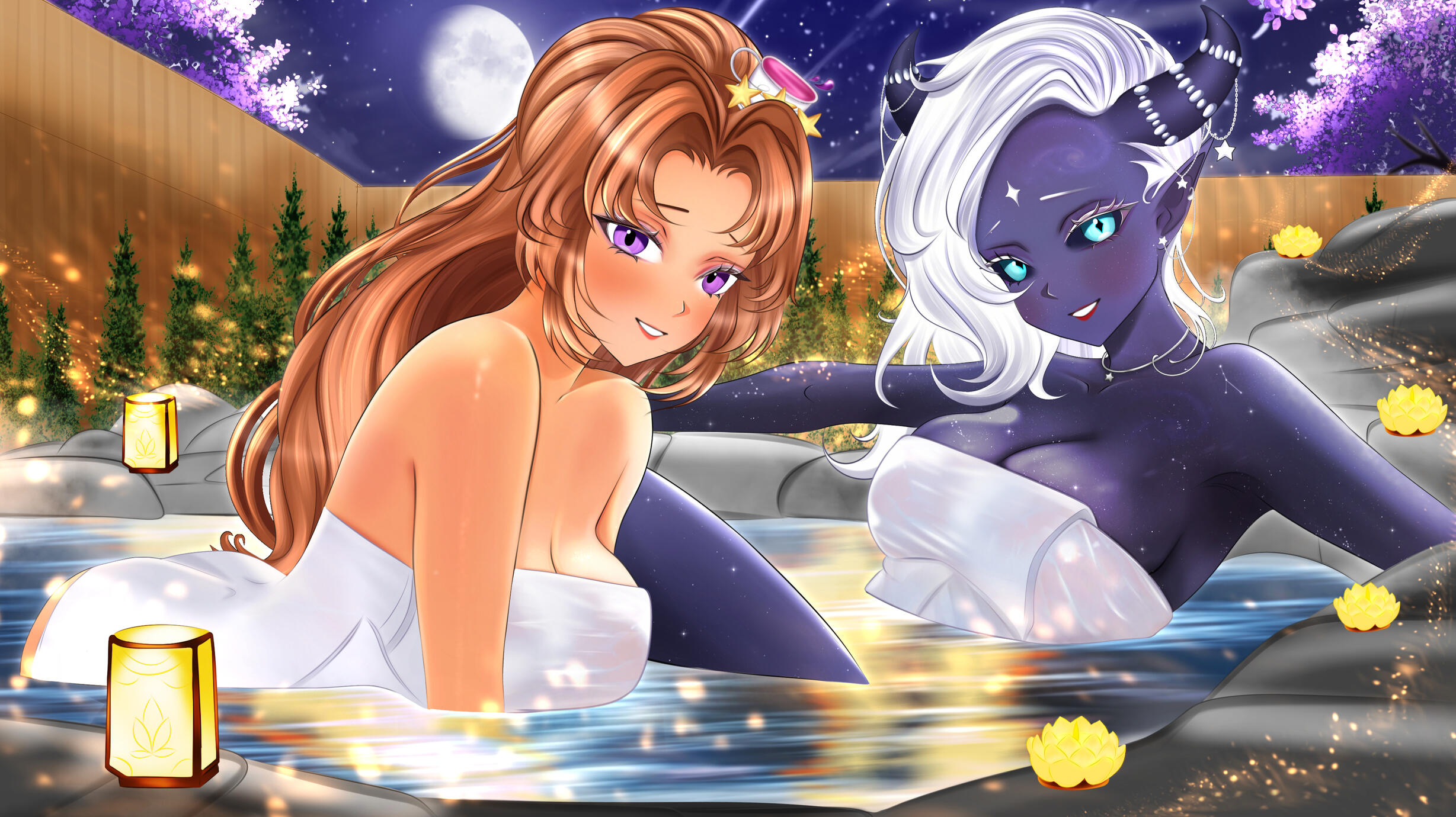 Zal and Ceres Onsen by AbyssMegami